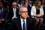 Acting FBI Director Andrew McCabe prepares to testify during the Senate (Select) Intelligence Committee hearing on morael in the FBI and status of Russia problem in 2016 election. 