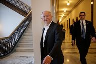 Attorney General-designate, Sen. Jeff Sessions, R-Ala., leaves his office on Capitol Hill in Washington early today. The Alabama Republican appears headed toward confirmation by a nearly party-line vote after Democrats harshly criticized him for being too close to Trump, too harsh on immigrants and too weak on civil rights. 