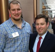 Kenneth R. Sarnoff (right), a property tax attorney at Sarnoff & Baccash, doubles as an agent for several NFL players. In 2013, client Lane Johnson (left) was drafted fourth overall and signed a four-year deal with the Philadelphia Eagles. 